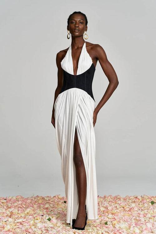 Amaree Halter Neck Corset Maxi Dress