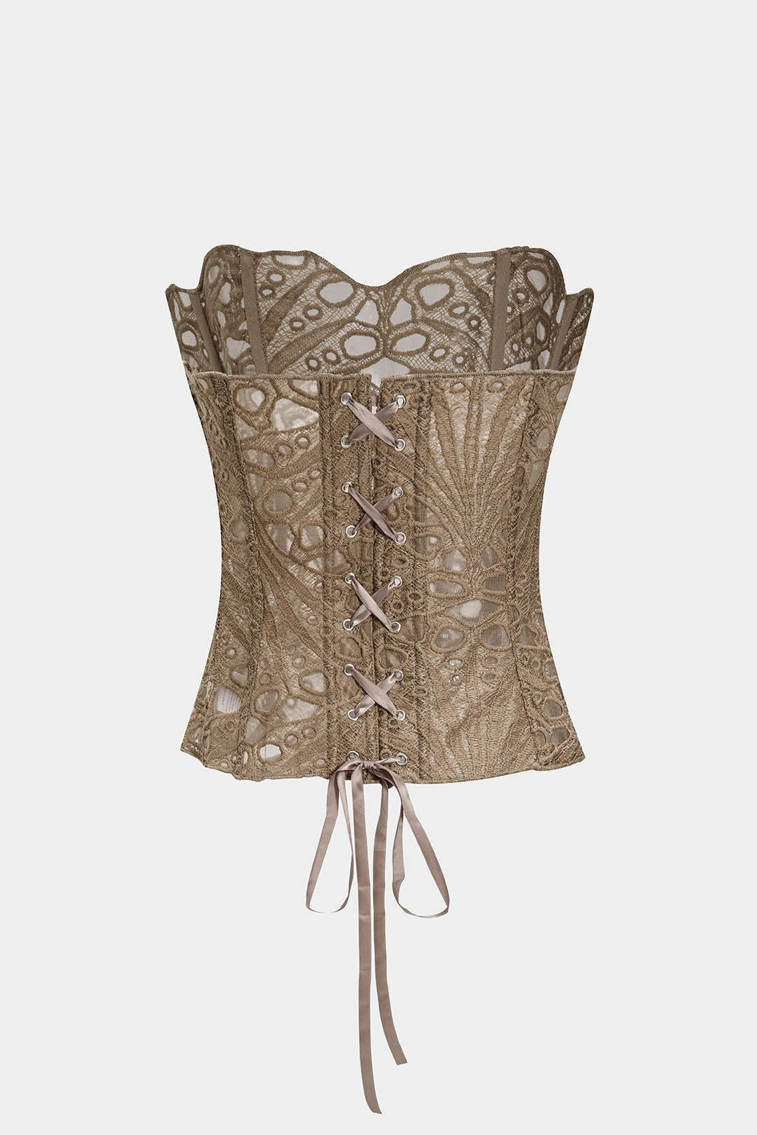 Mesh Lace Tie Back Tube Top