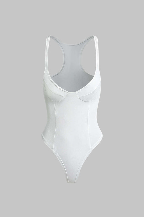 BasicV Neck Bustier Bodysuit