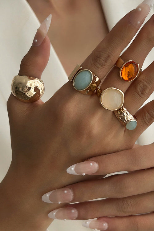 Rhinestone Open Ring Set