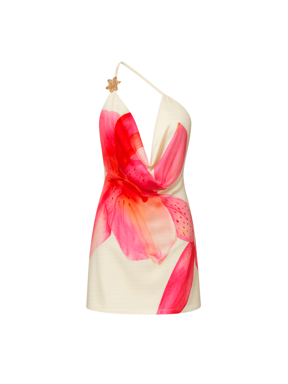Lily Flame One Shoulder Asymmetrical  Mini Dress