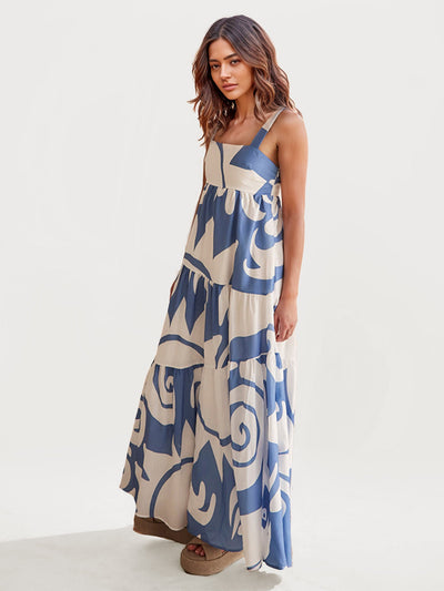 Bohemian Floral Tie-Dye Maxi Dress