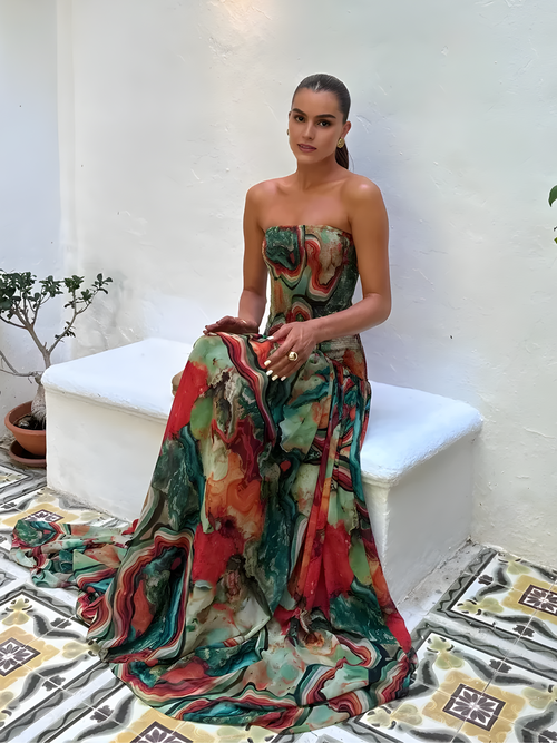 Elysian Ombre Strapless Maxi Dress