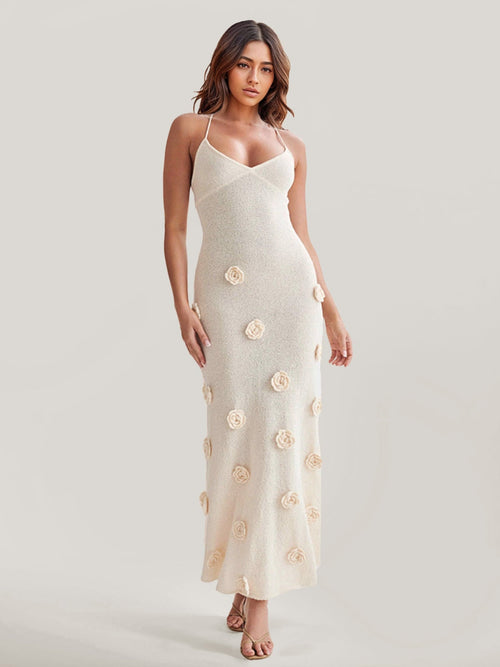 Floral Appliqué Maxi Dress