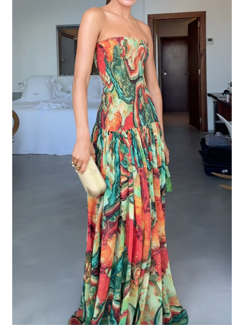 Elysian Ombre Strapless Maxi Dress