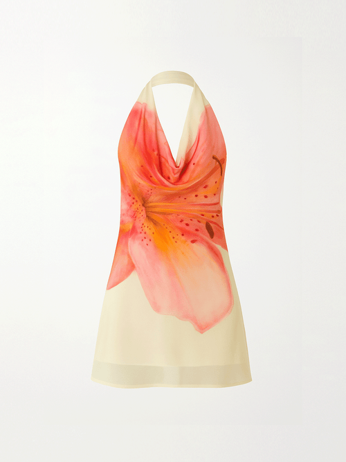 Hibiscus Halter Mini Dress