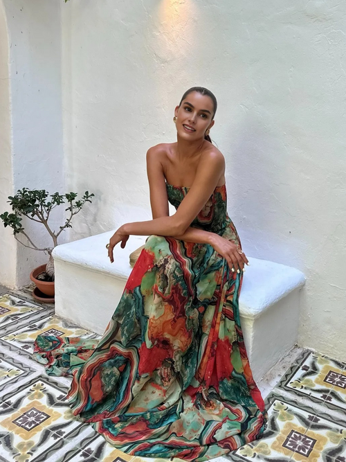 Elysian Ombre Strapless Maxi Dress