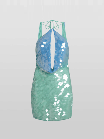 Ocean Glimmer Sequin Dress