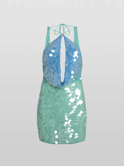 Ocean Glimmer Sequin Dress