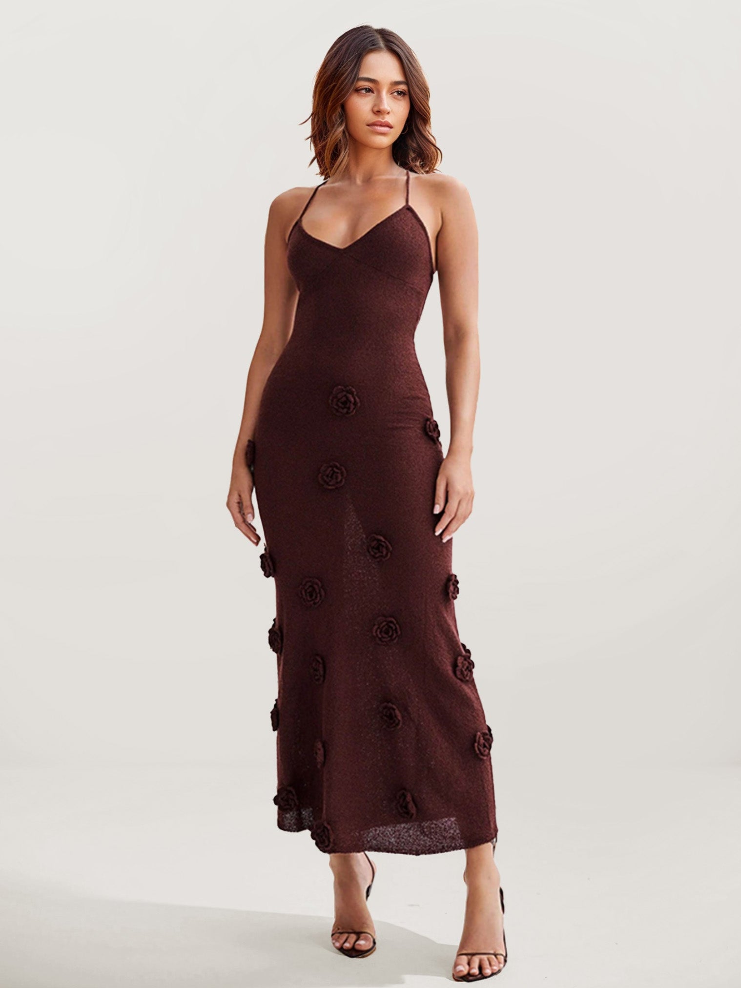 Floral Appliqué Maxi Dress