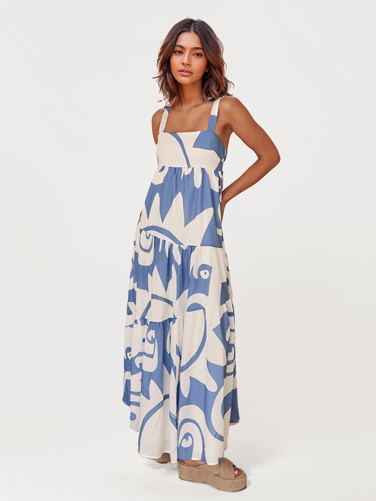 Bohemian Floral Tie-Dye Maxi Dress