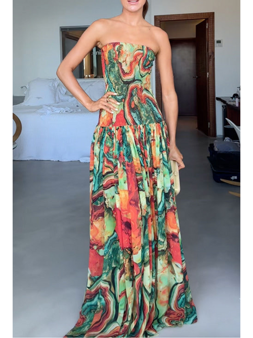Elysian Ombre Strapless Maxi Dress