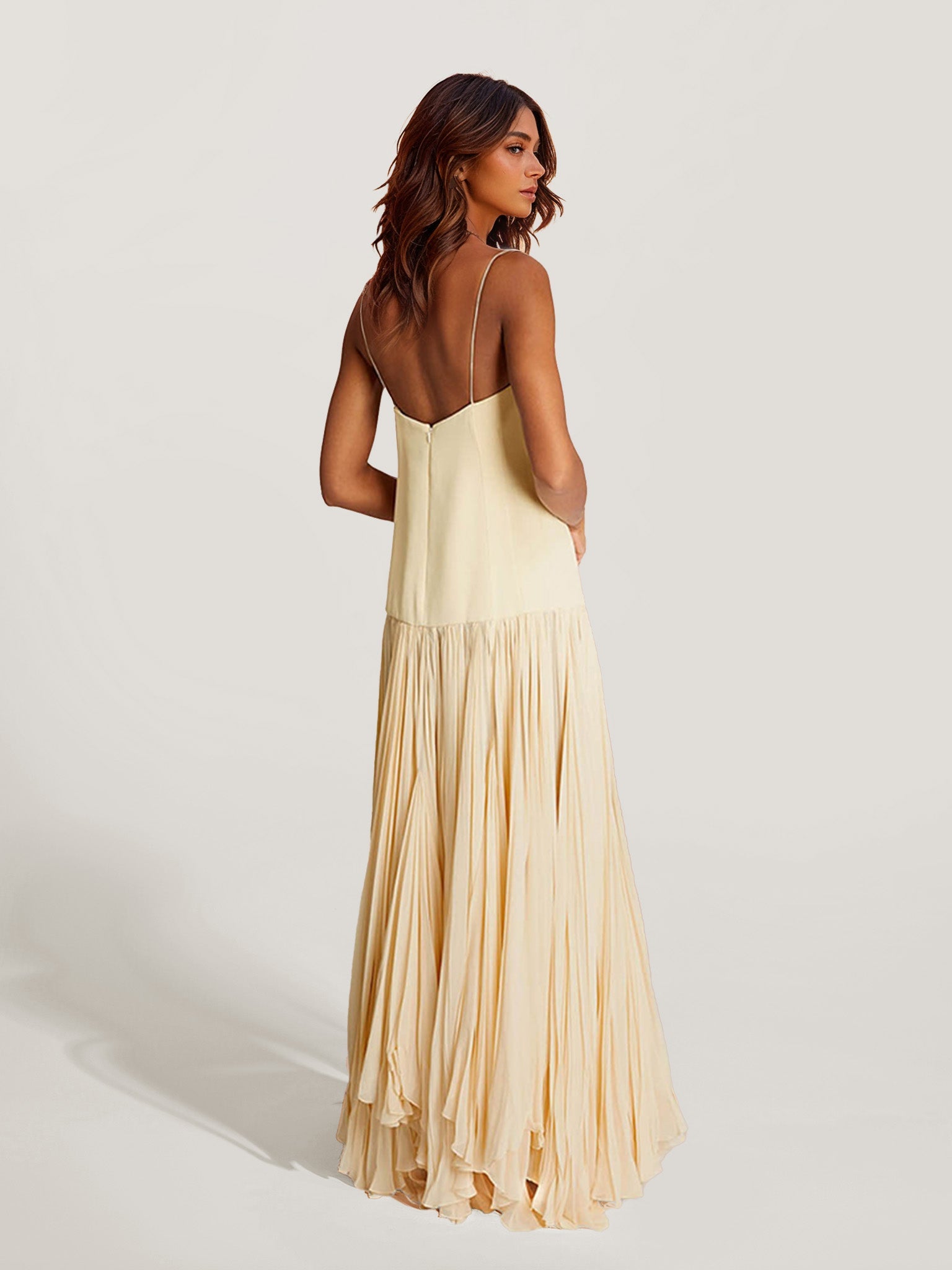 Simple Pleated Maxi Dress