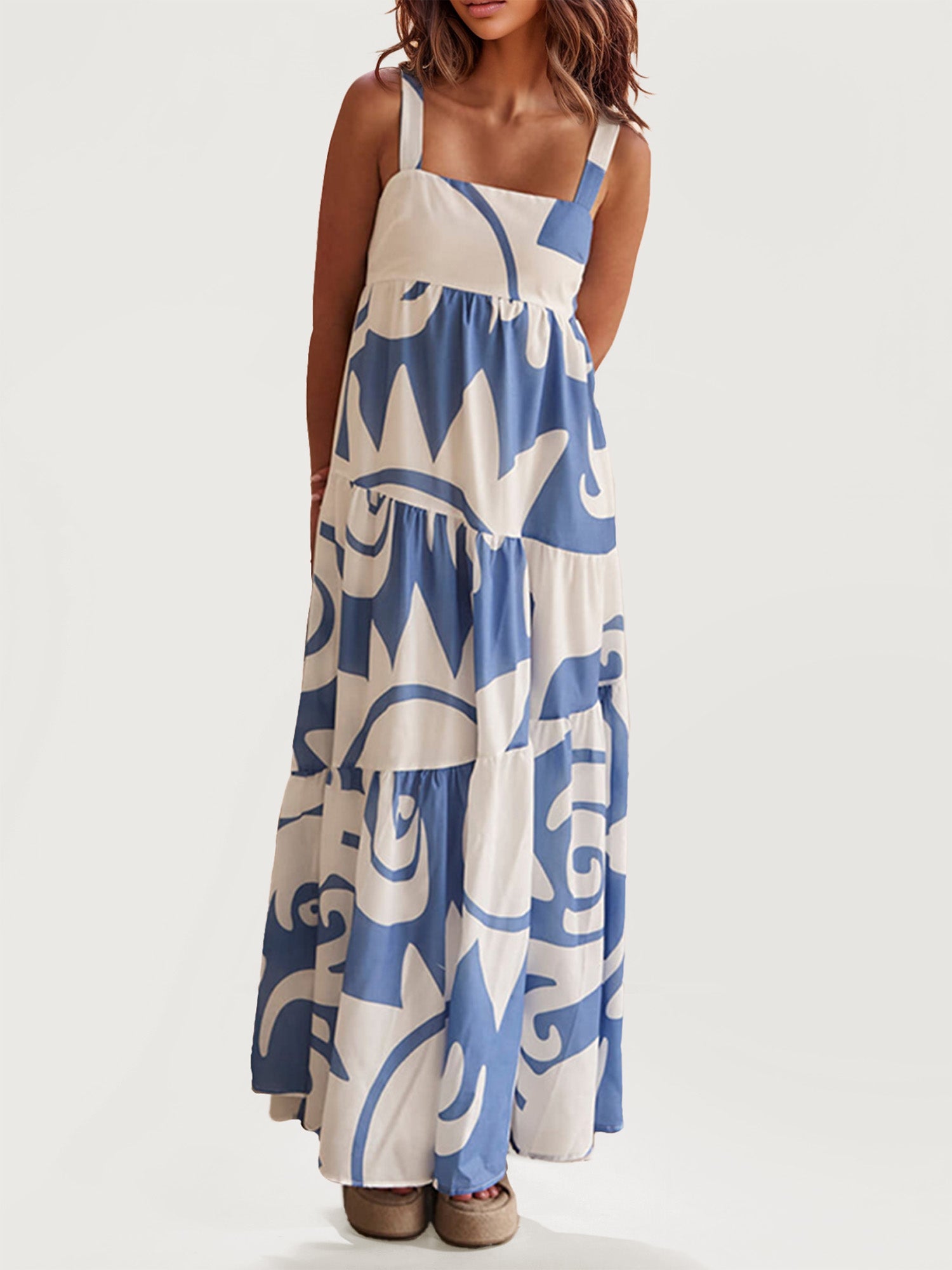 Bohemian Floral Tie-Dye Maxi Dress