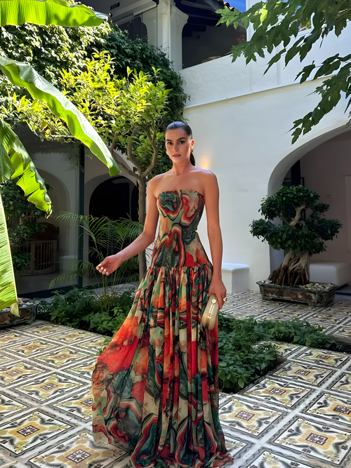 Elysian Ombre Strapless Maxi Dress