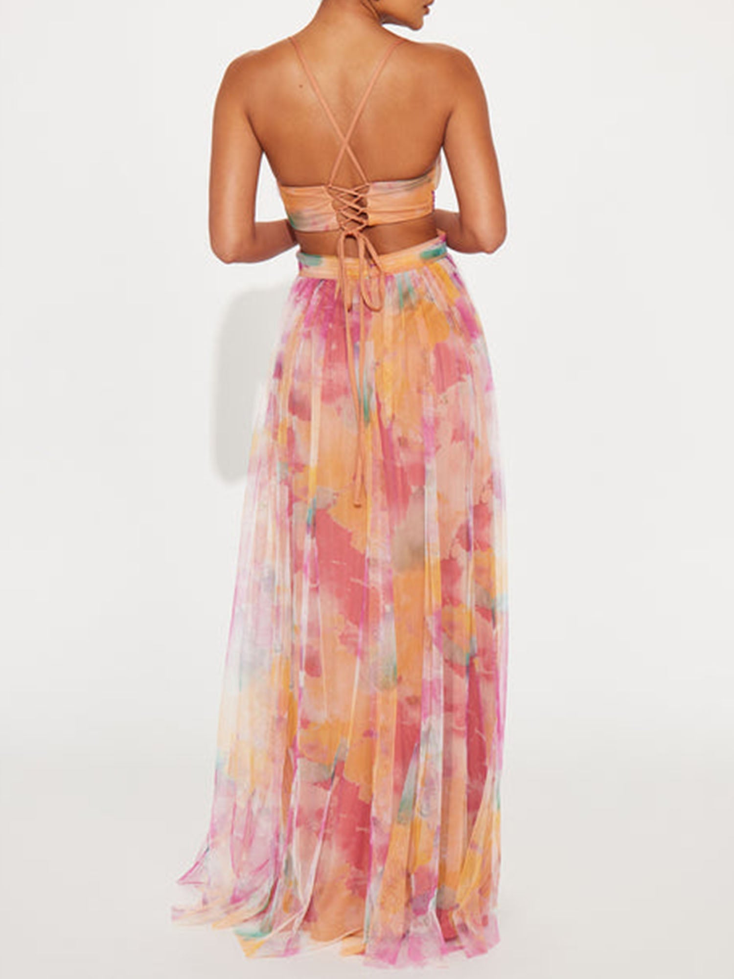 Floral Cross-Back Maxi Dress