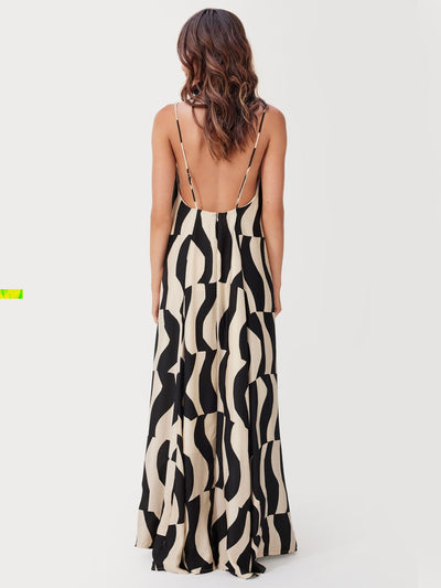 Geometric Print Maxi Dress