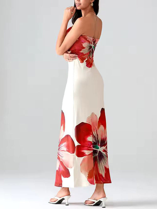 Floral Strapless Maxi Dress