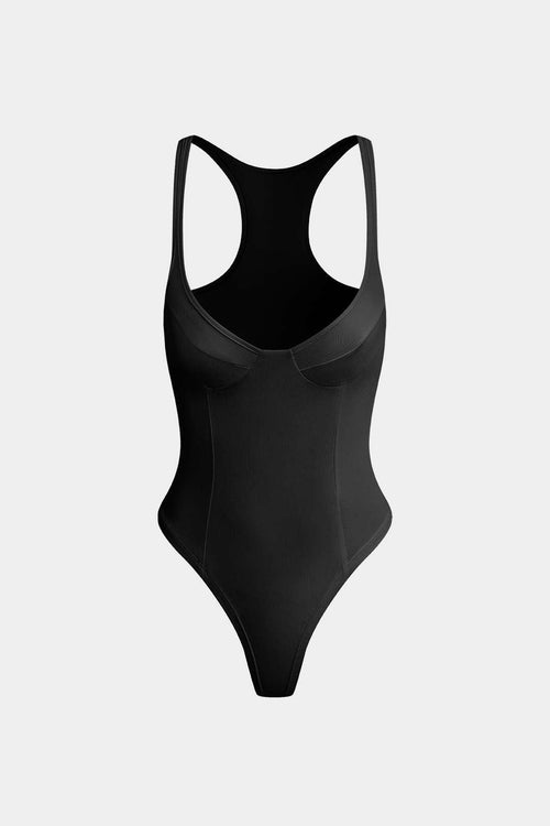 BasicV Neck Bustier Bodysuit