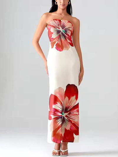 Floral Strapless Maxi Dress