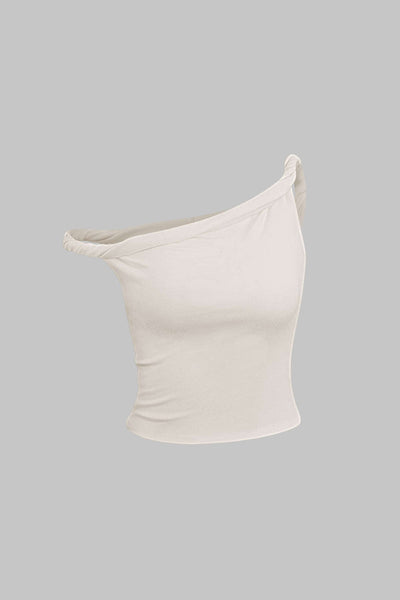 Basic Asymmetrical Twist Sleeveless Top