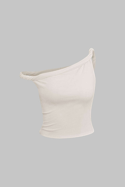 Basic Asymmetrical Twist Sleeveless Top