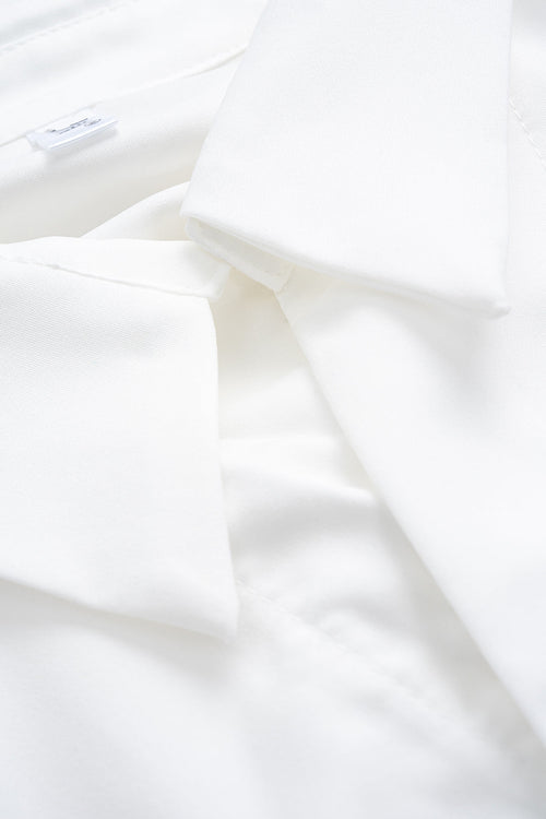 Button Irregular Ruched Long-Sleeve Shirt