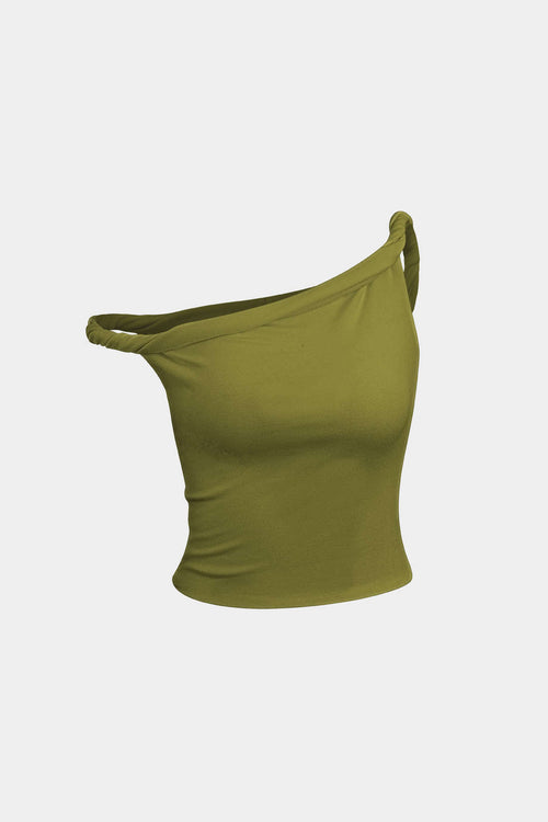 Basic Asymmetrical Twist Sleeveless Top