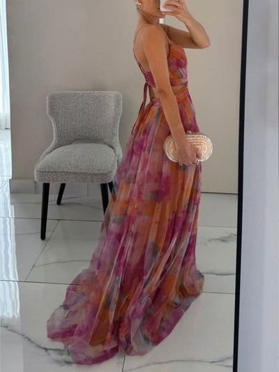 Floral Cross-Back Maxi Dress