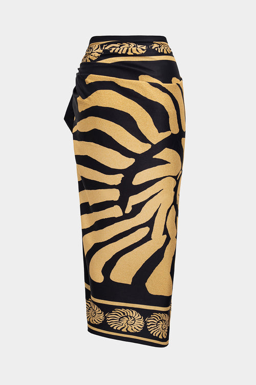 Retro Print Twist Knot Skirt