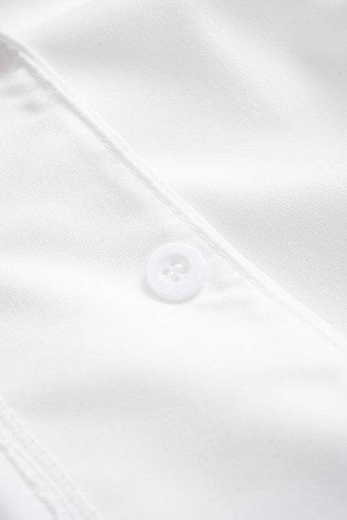 Button Irregular Ruched Long-Sleeve Shirt