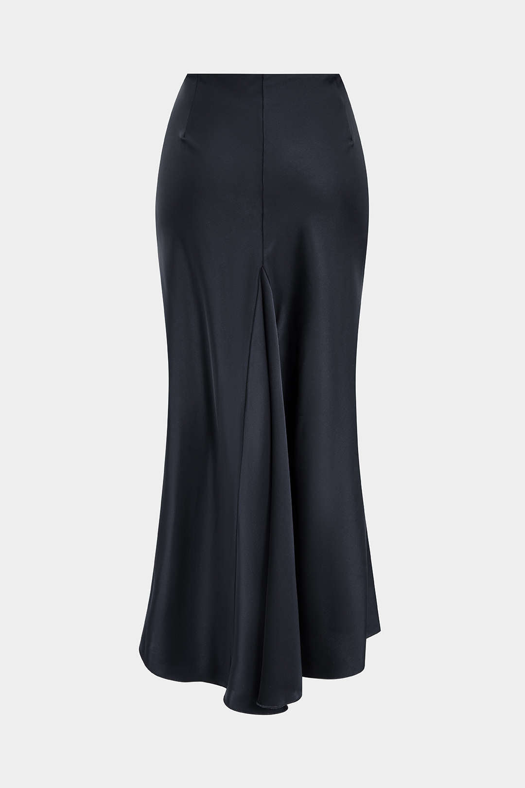 Satin Ruffle Ruched Asymmetrical Skirt