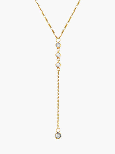 Rhinestone Lariat Drop Necklace