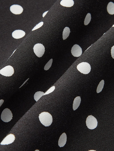 Polka Dot Lace-Trim Dress
