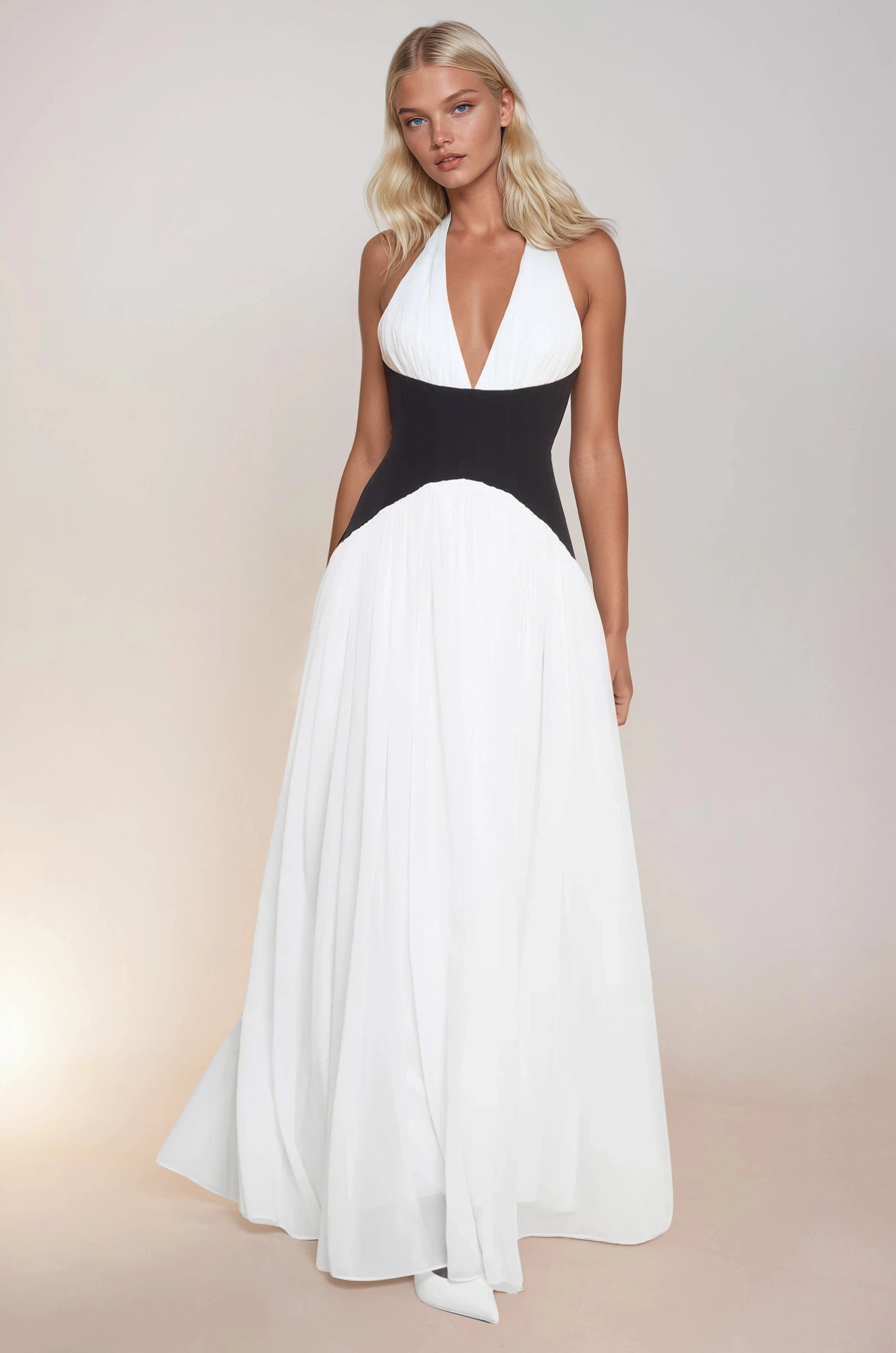 The Elyzá Contrast Maxi Dress
