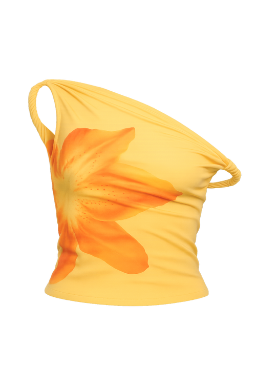 Tropical Asymmetrical Crop Top