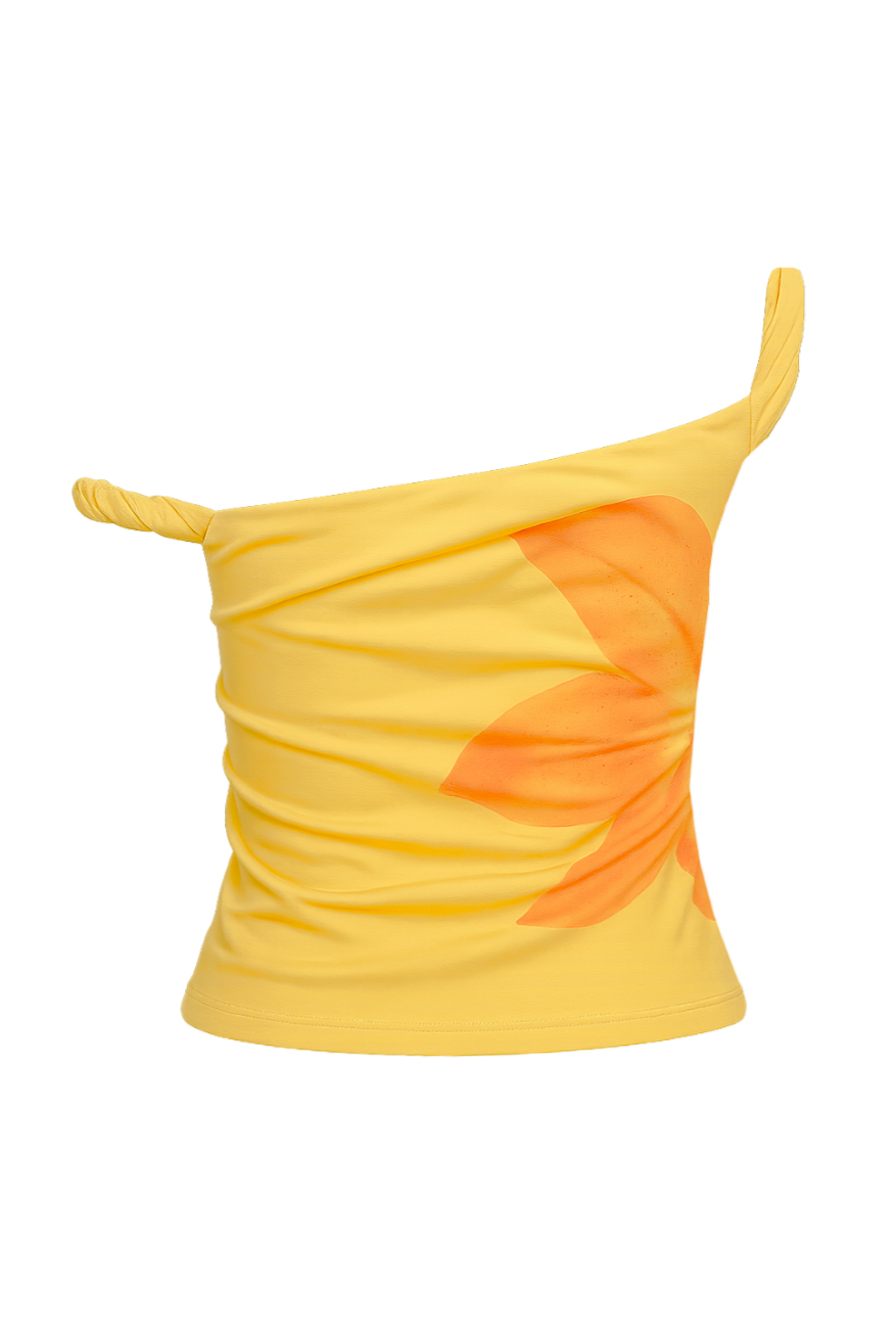 Tropical Asymmetrical Crop Top