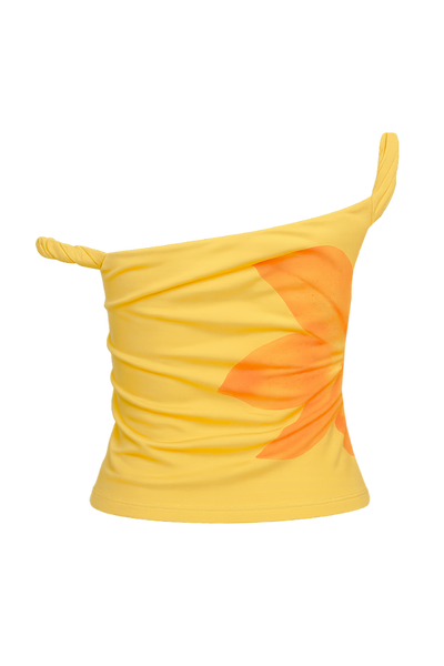 Tropical Asymmetrical Crop Top