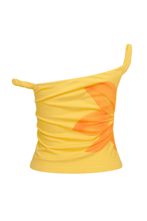Tropical Asymmetrical Crop Top