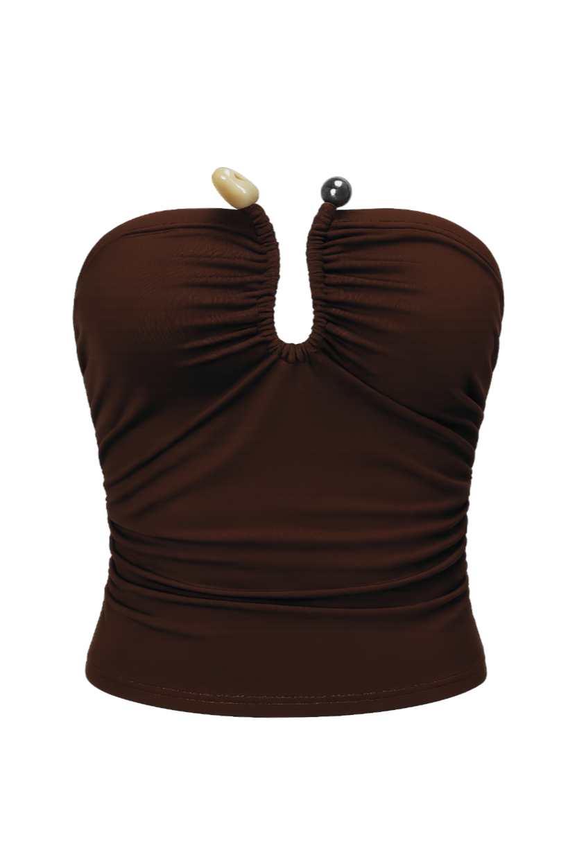 Mocha Gem Twist Tube Top
