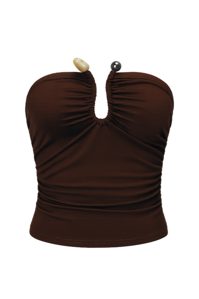 Mocha Gem Twist Tube Top