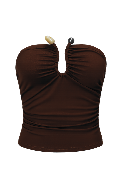 Mocha Gem Twist Tube Top