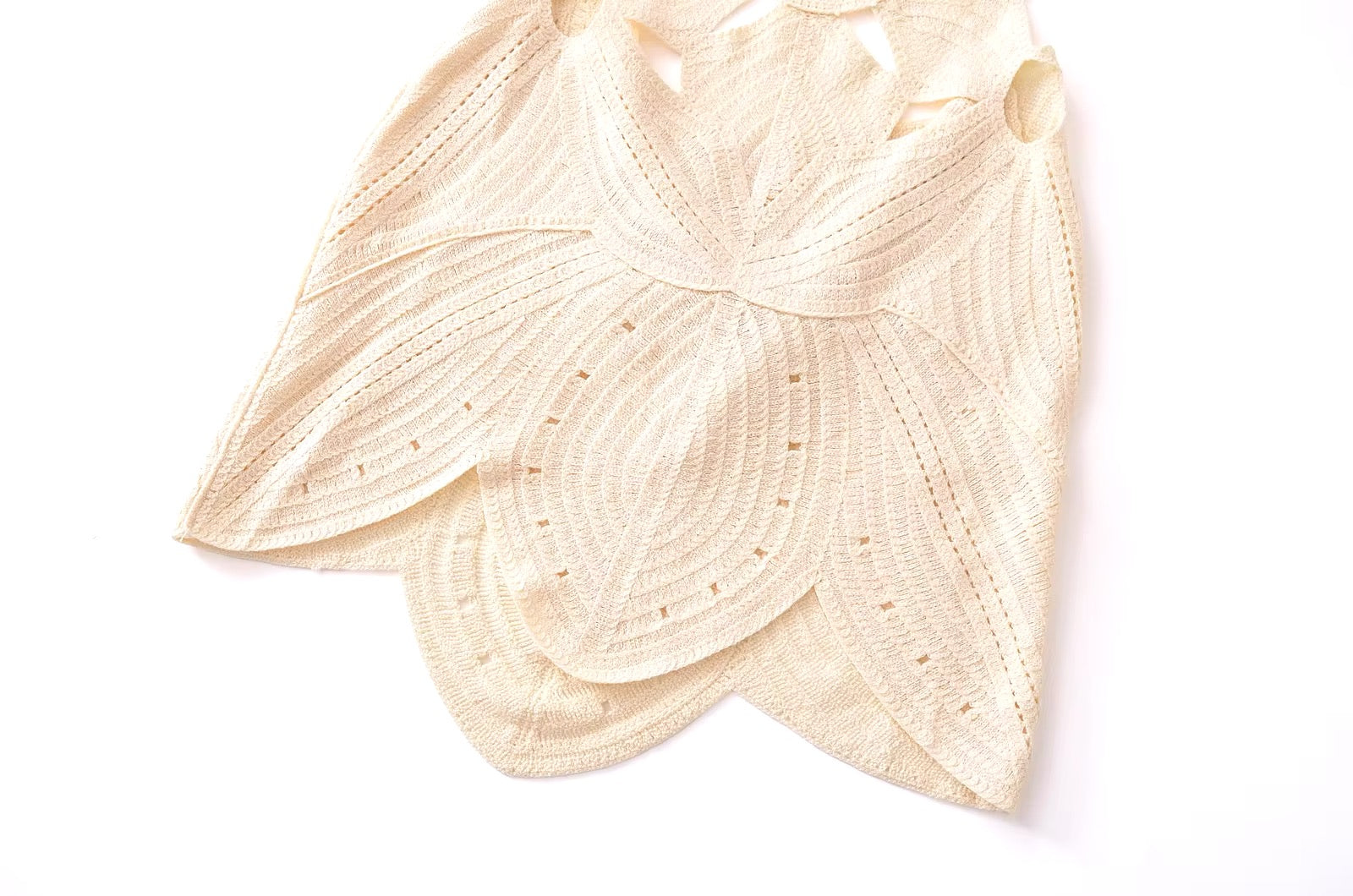 White Crochet Cutout Mini Dress