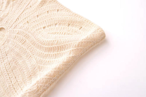 White Crochet Cutout Mini Dress