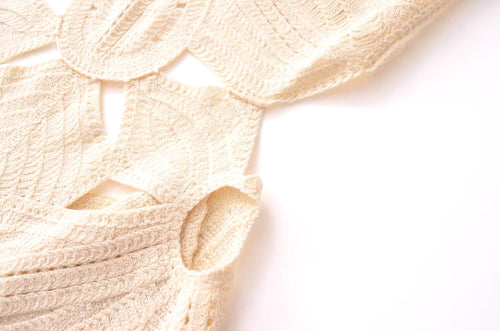 White Crochet Cutout Mini Dress