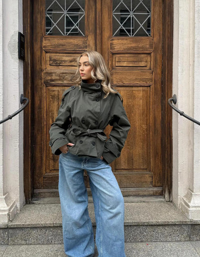The Brookvale High Neck Short Trench