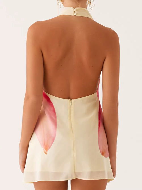 Hibiscus Halter Mini Dress