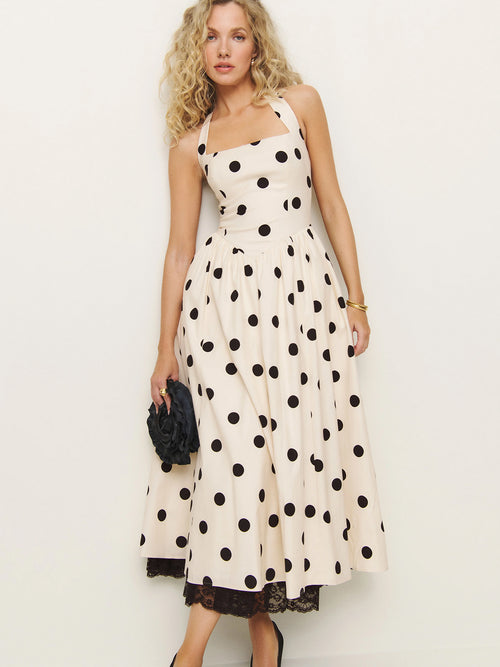 The Marisól Polka Dot Halter Dress
