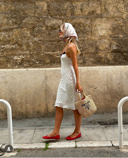 Lace Polka Dot Slip Dress