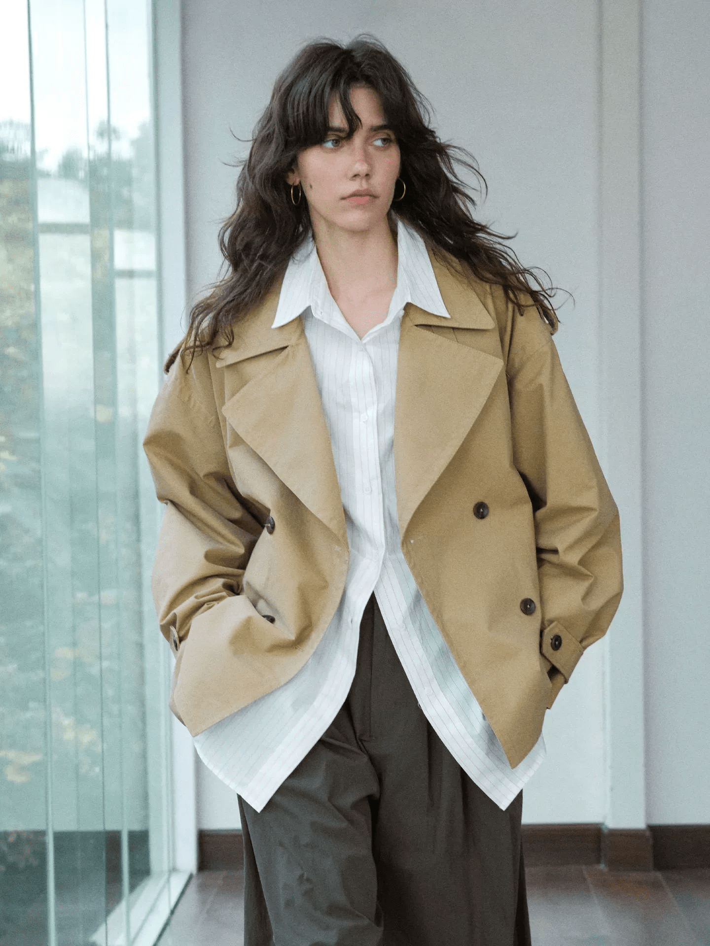 Éliane Oversized Tailored Cropped Trench